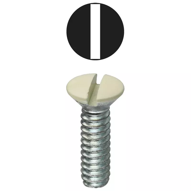 1/2″ Oval Head Screw, 6/32″ Thread – Ivory, 100 Pack By Dottie 414IV