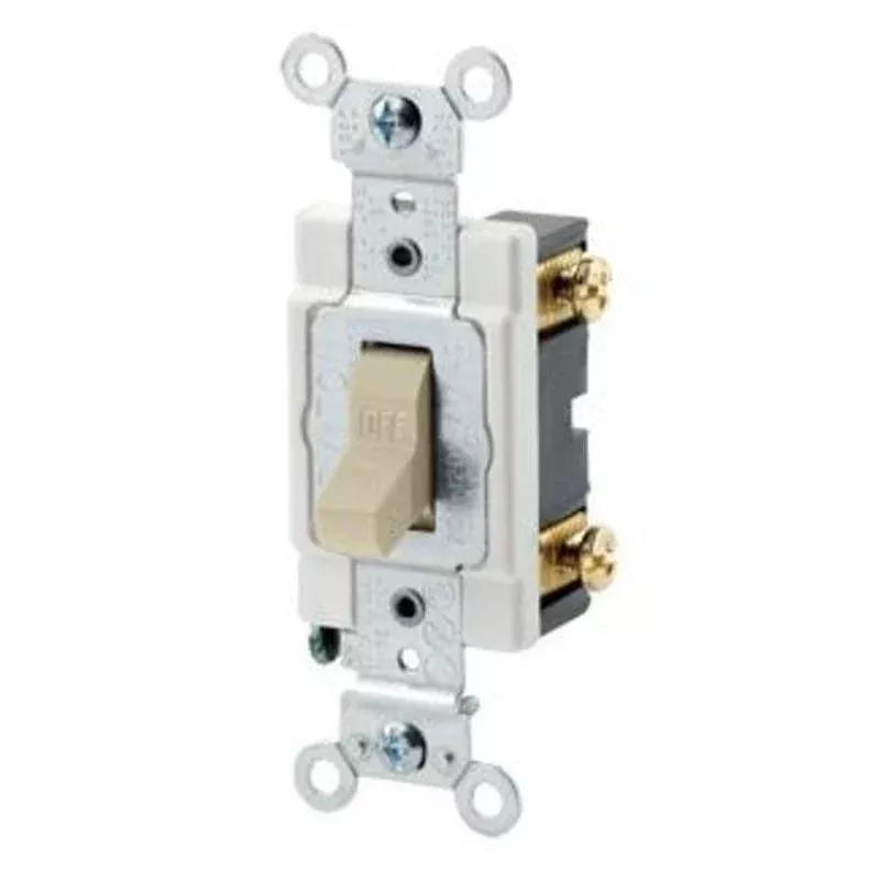 1-Pole Switch, 15 Amp, 120/277V, Ivory, Back/Side Wired, Commercial By Leviton CSB1-15I