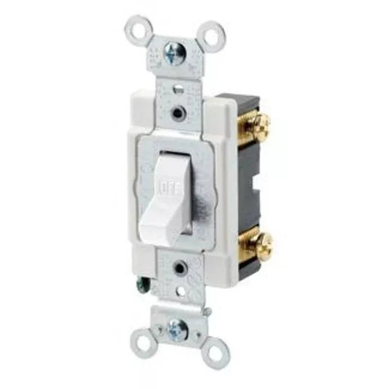 1-Pole Switch, 15 Amp, 120/277V, White, Back/Side Wired, Commercial By Leviton CSB1-15W