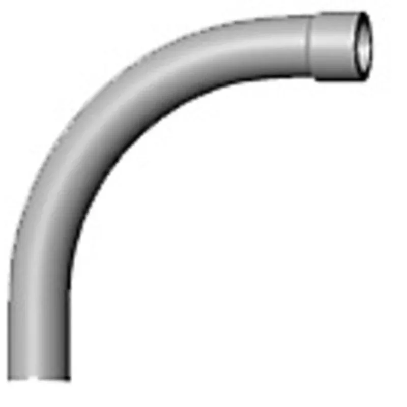 1″ PVC 90° Elbow, 24″ Radius, Schedule 40, Gray, Bell End 1P90X24WBE