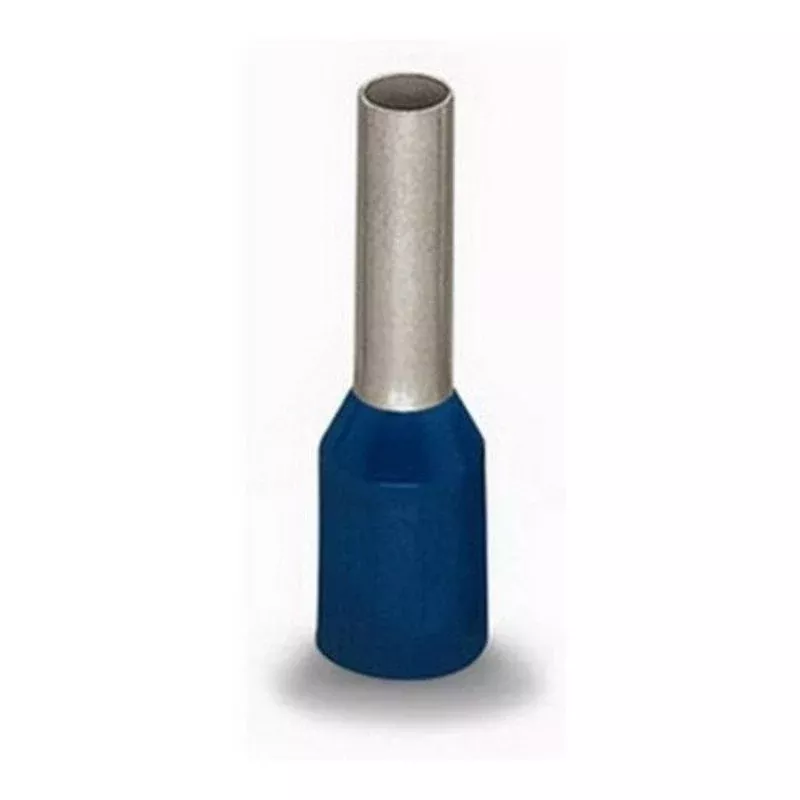 14 AWG Single Insulated Wire Ferrules, Blue, Short By Wago 216-206