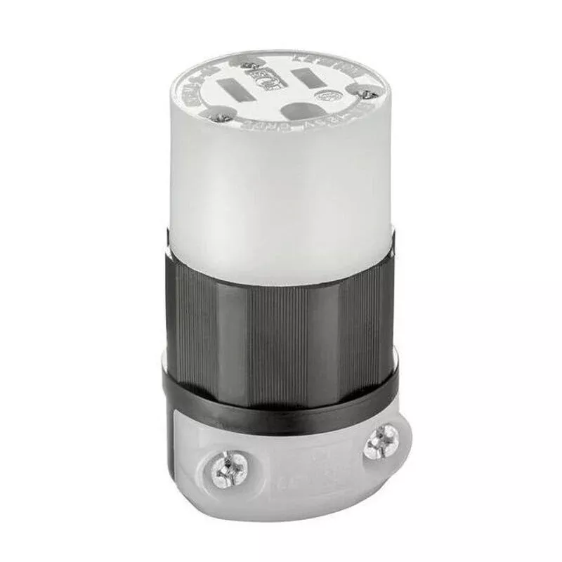 15 Amp Connector, 125V, 5-15R, Nylon, Black/White By Leviton 5269-C