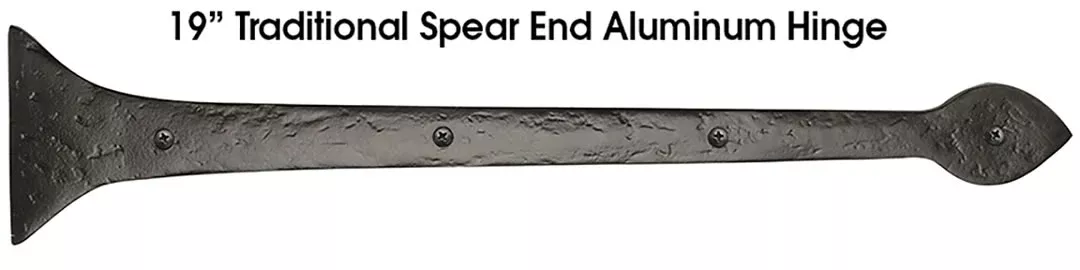 19″ Spear End Hinge, Solid Aluminum – Traditional Style, Multiple Finishes