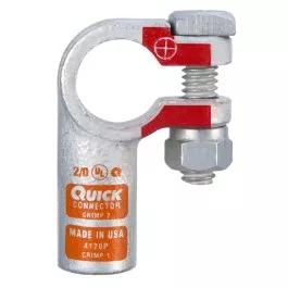 2/0 AWG Right Elbow Battery Terminal Clamp Connector