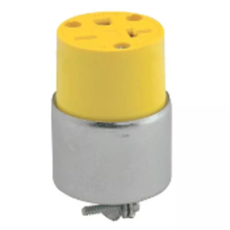 20 Amp Armored Connector, 250V, 6-20R, Yellow By Leviton 620CA