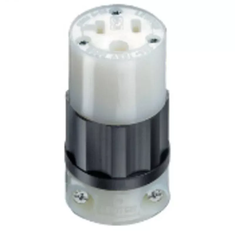 20 Amp Connector, 125V, 5-20R, Nylon, Black/White By Leviton 5369-C