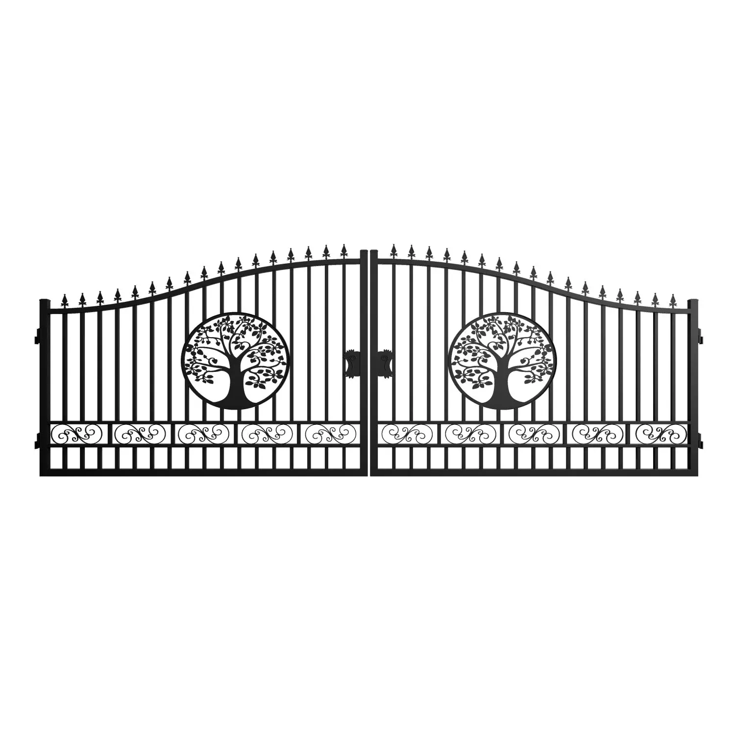 20×8 ft Steel Dual Swing Driveway Gate with Wider Goalposts