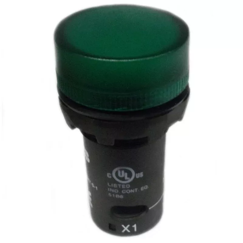 22mm Assembled Indicator Light, Green, Compact By ABB CL2-513G