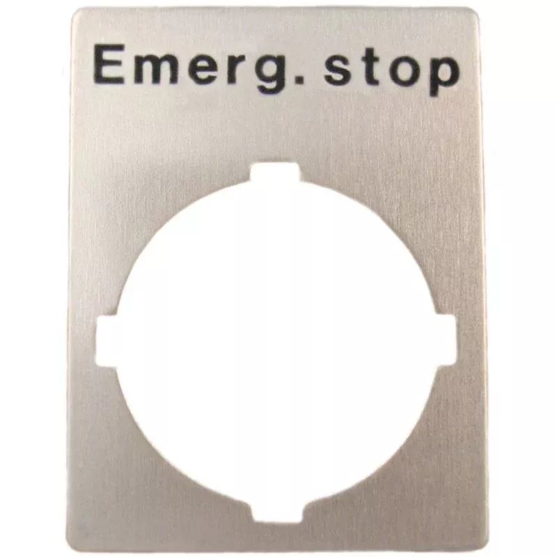 22mm Legend Plate, Emergency Stop, Modular By ABB SK 615 552-15