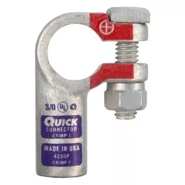 3/0 AWG Right Elbow Battery Terminal Clamp Connector