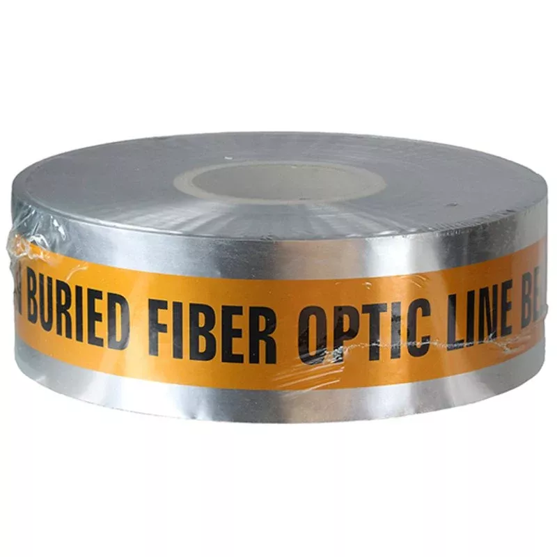 3″ x 1000′ Orange “Buried Fiber Optic Line Below” Detectable Barricade Tape By Dottie DU10