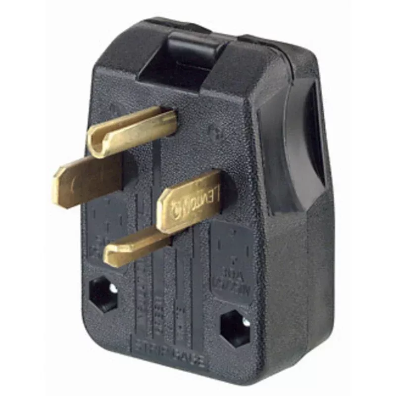 30/50A Commercial Straight Blade Plug, Black By Leviton 275-E