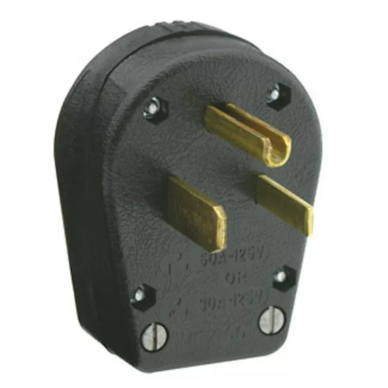 30/50A Commercial Straight Blade Plug, Black By Leviton 931-E