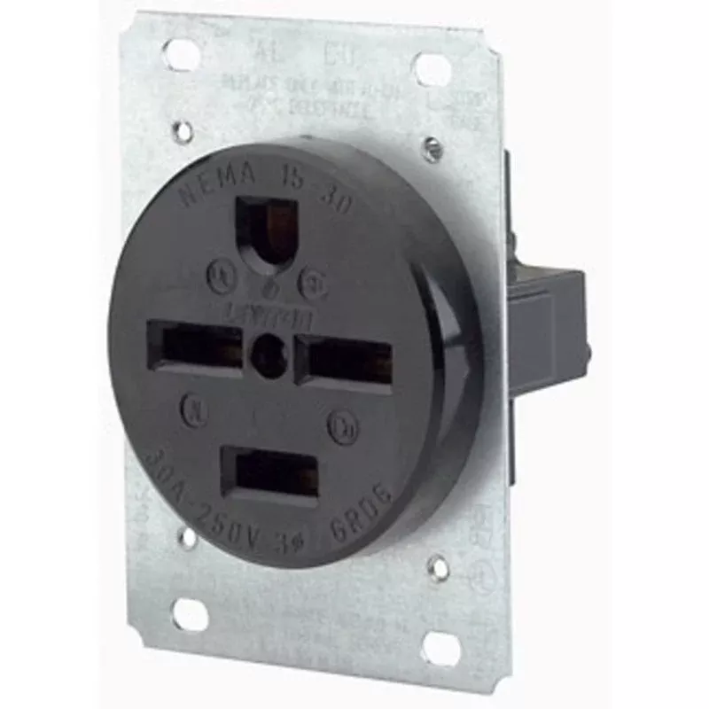30 Amp Flush Mount Receptacle,250V 3PH, 15-30R, Grounding By Leviton 8430