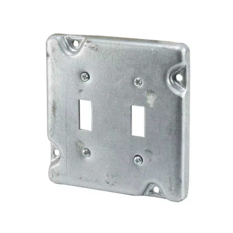 4-11/16″ Square Exposed Work Cover, (2) Toggle Switches By Appleton 8490