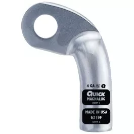 4 AWG MagnaLug Left Elbow Lug Connector, 3/8" Hole