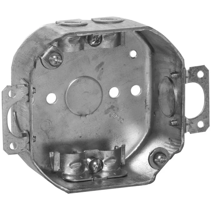 4″ Octagon Box, 1-1/2″ Deep, NM Clamps, Drawn, Steel By Appleton 561LXE