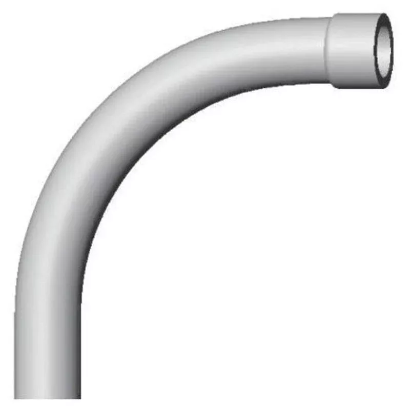 4″ PVC 90° Elbow, 24″ Radius, Schedule 40, Gray, Bell End 4P90X24WBE