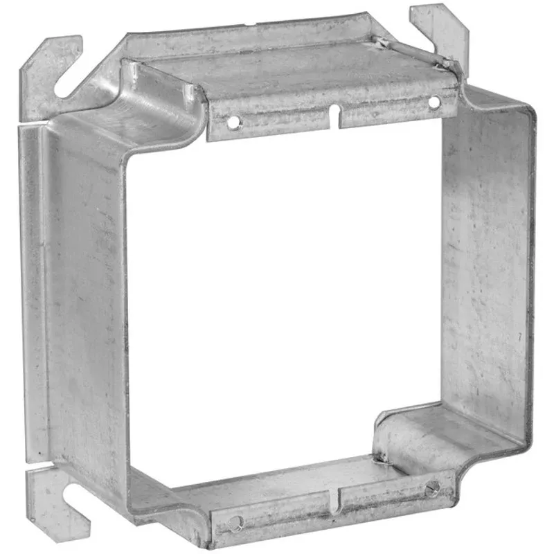 4″ Square Cover, 2-Device, Mud Ring, 1-1/2″ Raised, Welded By Hubbell-Raco 795