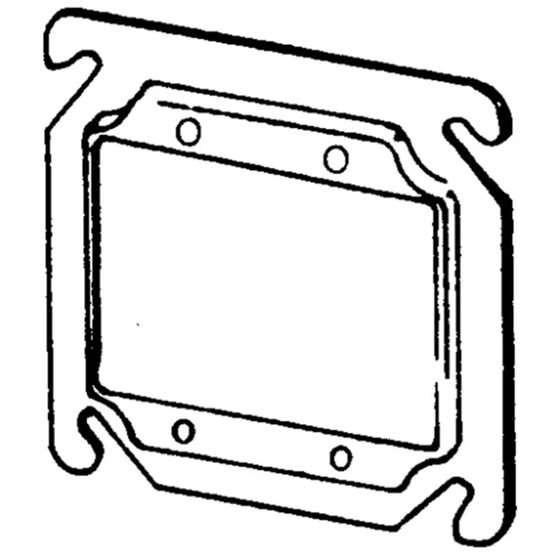 4" Square Cover, 2-Device, Mud Ring, 1/4" Raised, Drawn, Metallic By Appleton 8470B