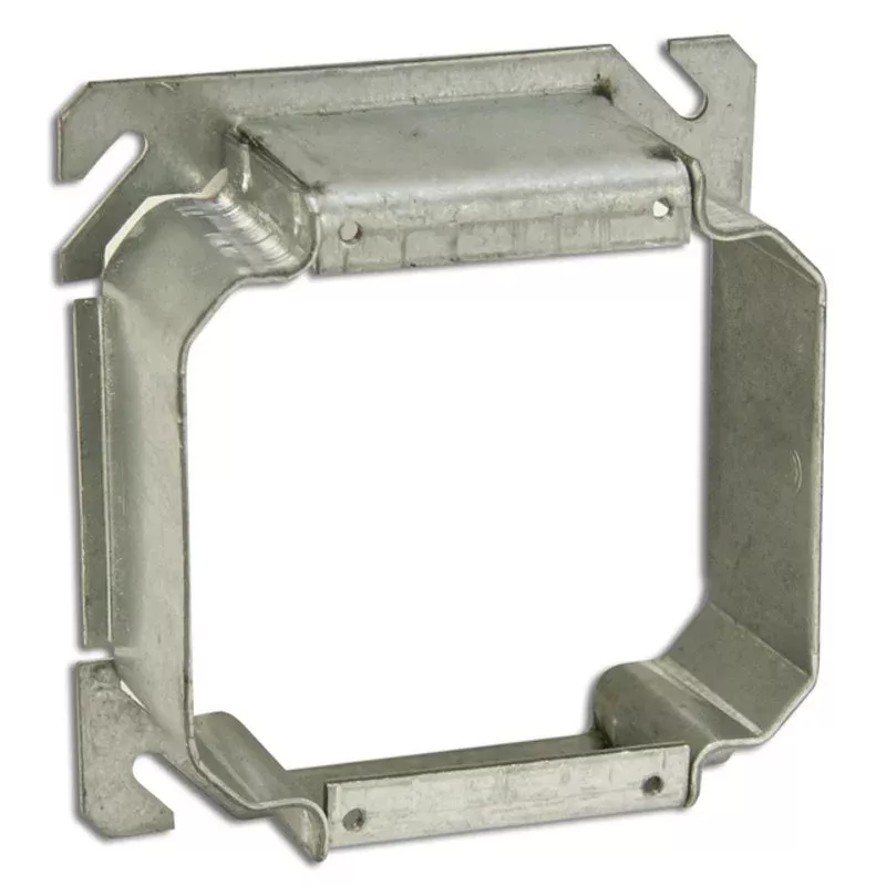 4" Square Cover, 2-Device, Mud Ring, 2" Raised, Welded, Metallic By Appleton 847200