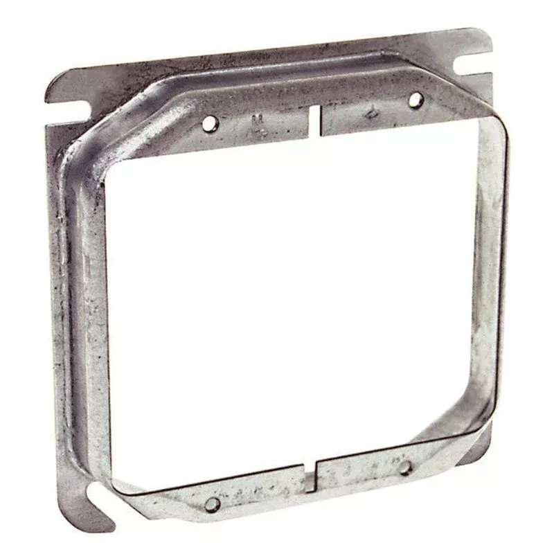 4" Square Cover, 2-Device, Mud Ring, 3/4" Raised, Drawn, Steel By Appleton 8470