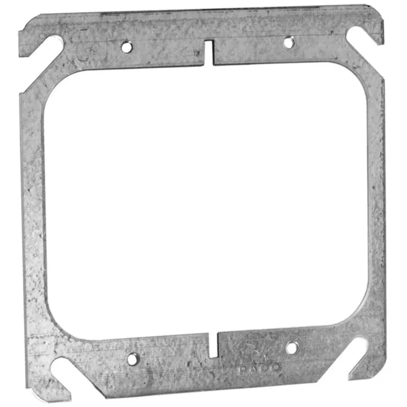 4" Square Cover, 2-Device, Mud Ring, No Raised, Drawn, Metallic By Appleton 8470F