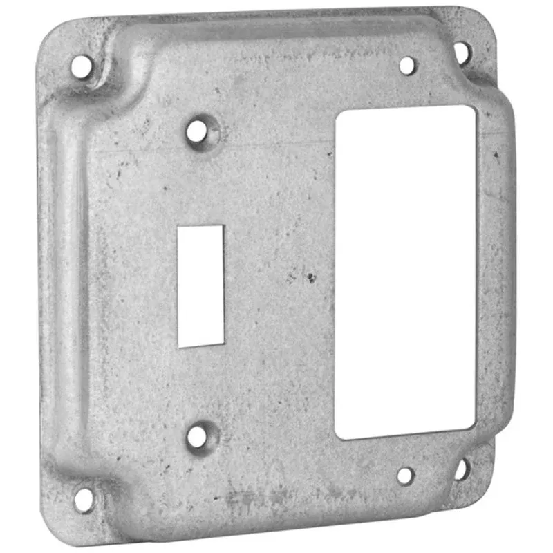 4″ Square Exposed Work Cover, (1) Toggle Switch, (1) GFCI By Appleton 8374