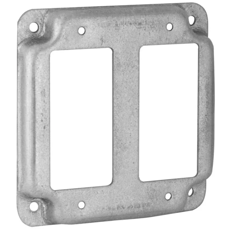 4″ Square Exposed Work Cover, (2) Decorator/GFCI By Hubbell-Raco 809C