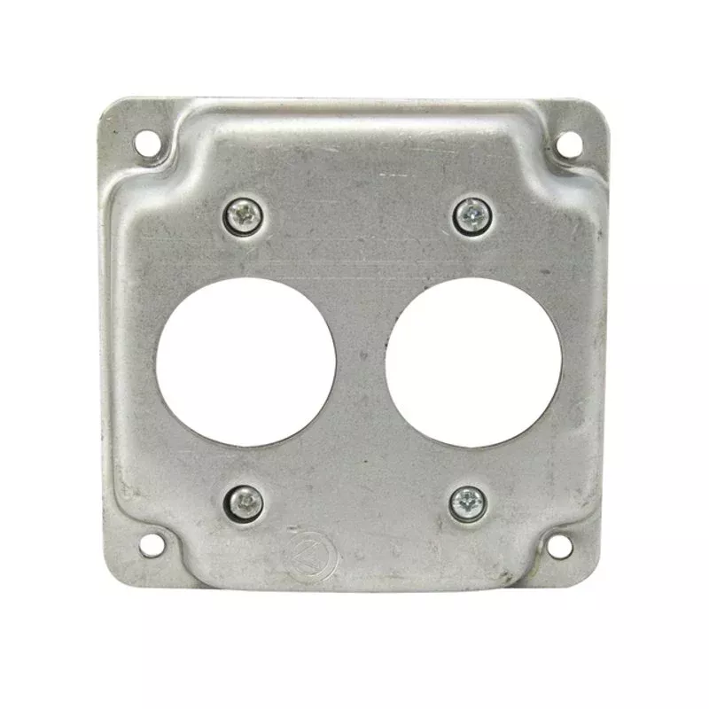 4″ Square Exposed Work Cover, (2) Single Receptacles, 1/2″ Raised By Appleton 8364