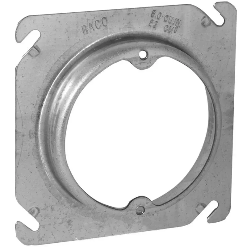 4″ Square Fixture Cover, Mud Ring, 1-1/4″ Raised, Drawn, Metallic By Appleton 8461D