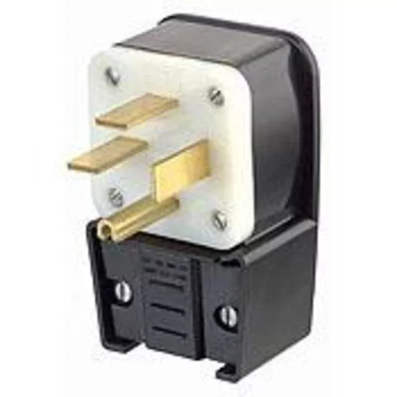 50 Amp Angle Plug, 250V 3PH, 15-50P, 3P4W, Black By Leviton 8452-P