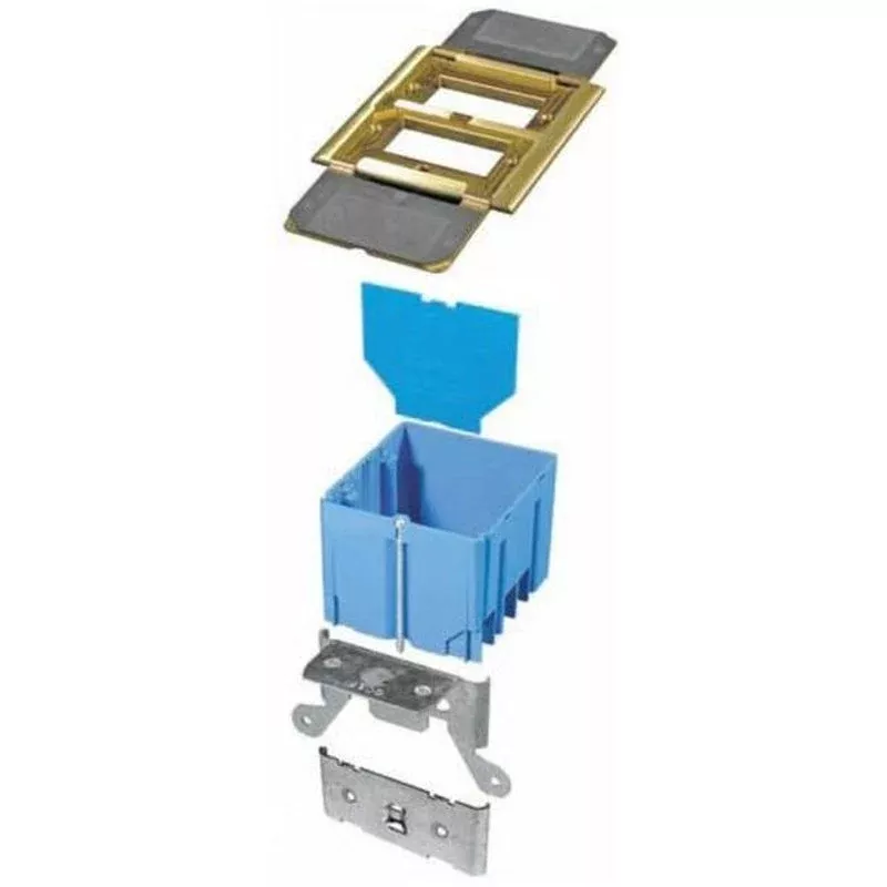 Adjustable Floor Box, 2-Gang, Type: GFCI Receptacles, Depth: 3" By Thomas & Betts B234BFBB