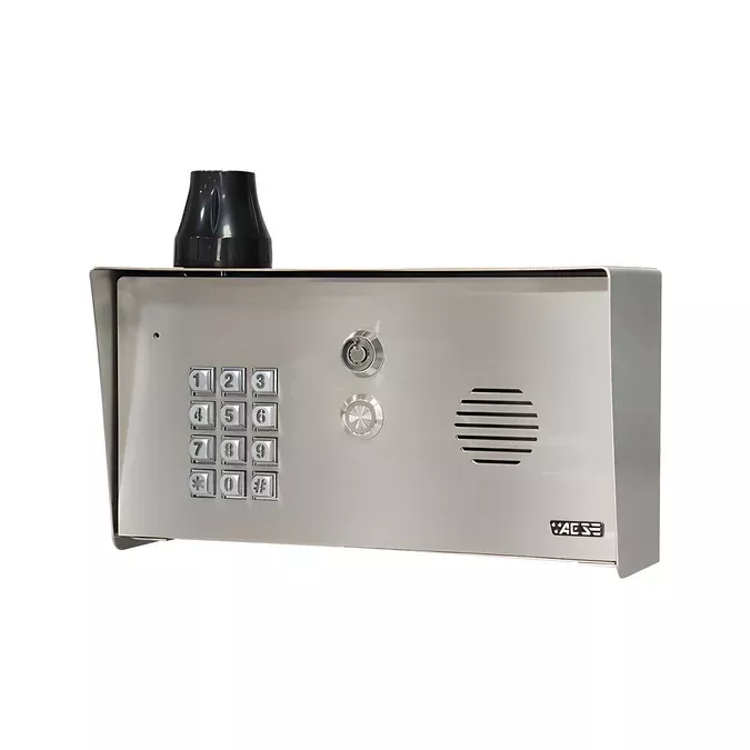 AES PRIME7-PSK-US Single Button Cellcom Prime7 Cellular Intercom w/ Keypad, Pedestal Mount – Stainless Steel