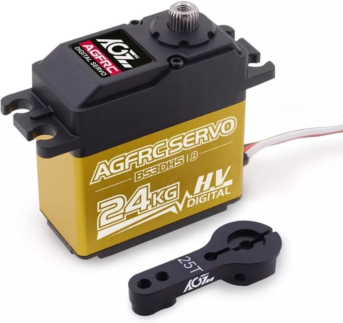 AGFRC 24KG Digital High Torque Servo Programmable Metal Gear Steering Servo for 1/10 RC Model, 180 Degree (B53DHS)