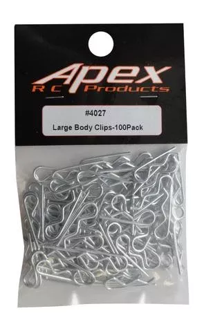 APEX 4027 1/10 LARGE RC GALVANIZED STEEL BODY CLIPS – 100PCS