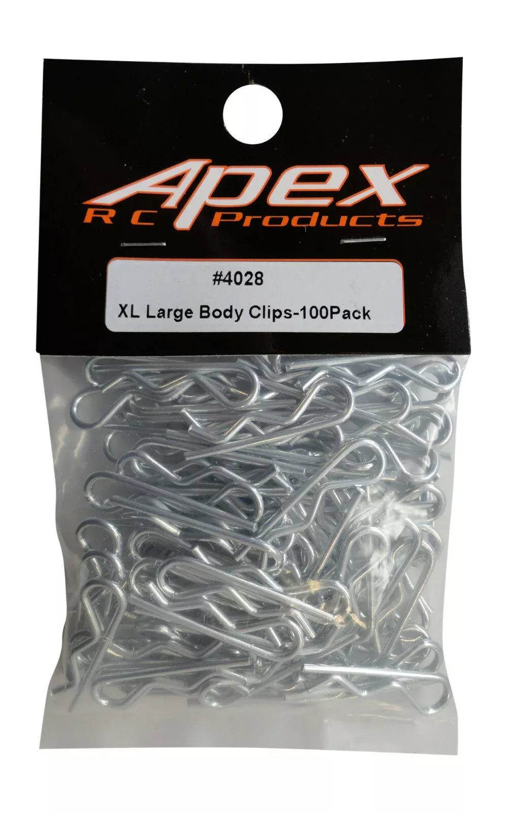 Apex 4028 1/8-1/5 XL RC Galvanized Steel Body Clips – 100pcs #4028