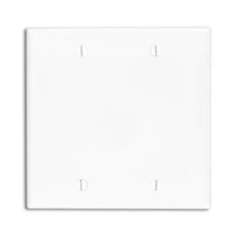 Blank Wallplate, 2-Gang, Nylon, White, Standard, Box Mount By Leviton 80725-W