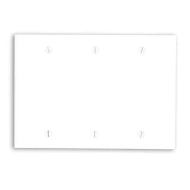 Blank Wallplate, 3-Gang, Thermoset, White, Standard, Box Mount By Leviton 88033