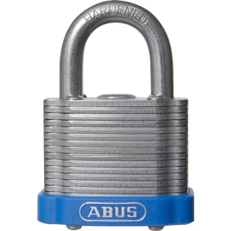 Blue Laminated Steel Padlock, 23/64″ Shackle, 63/64″ ClearanceBy Abus 41611