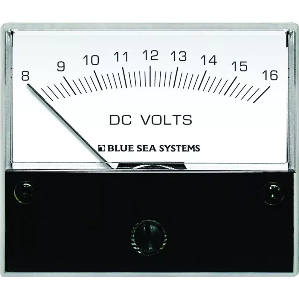 Blue Sea 8003 DC Analog Voltmeter – 2-3/4″ Face, 8-16 Volts DC [8003]