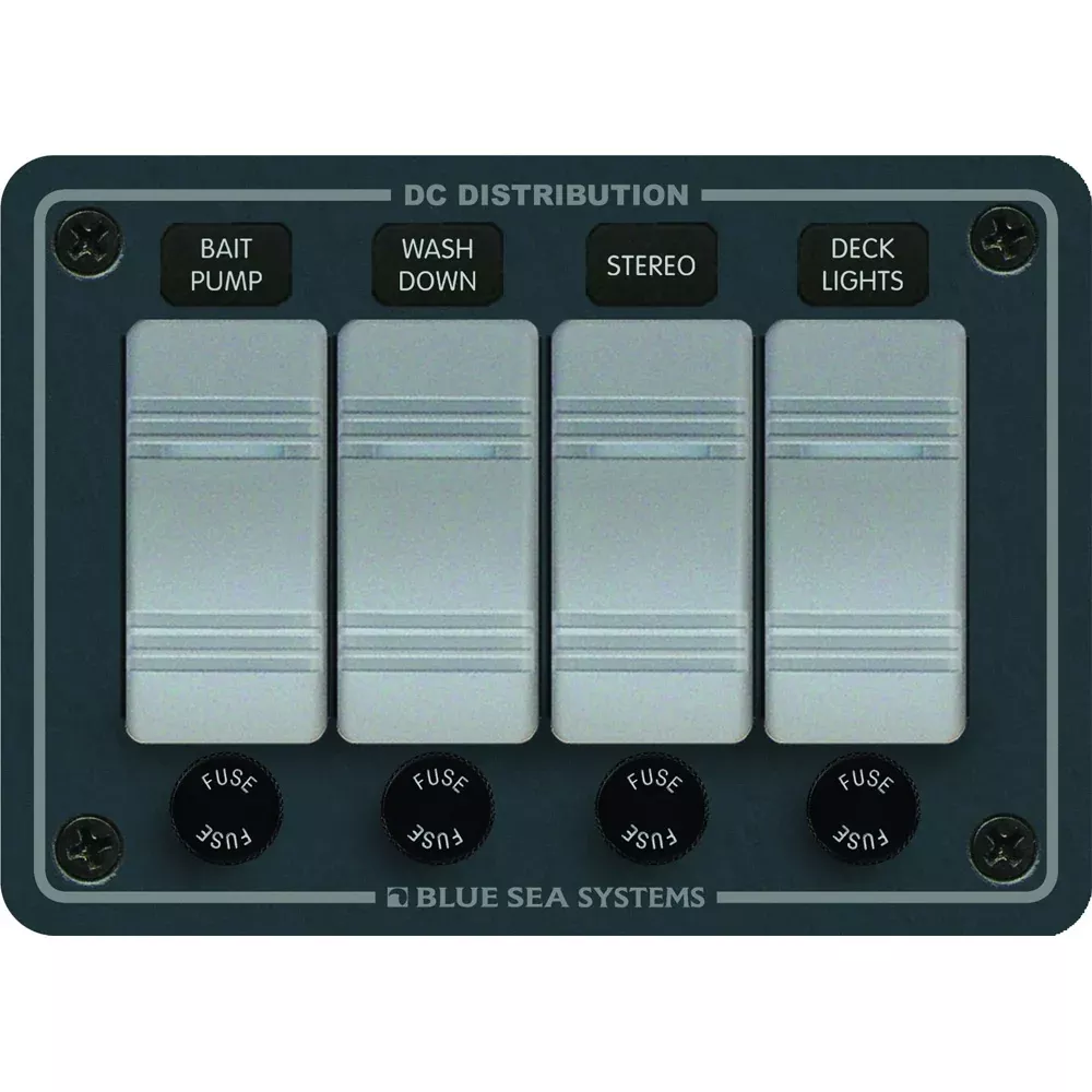 Blue Sea 8262 Waterproof Panel 4 Position – Slate Grey [8262]