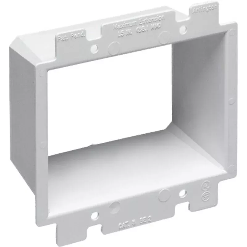 Box Extender, 2-Gang, Depth: 1-1/2″, White, Non-Metallic By Arlington BE2