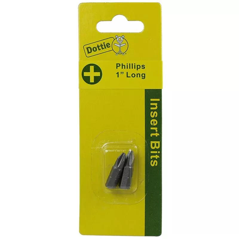 Carded 2 Pc. #1 X 6″ – #6 Slotted Power Bit By Dottie IB1S6C