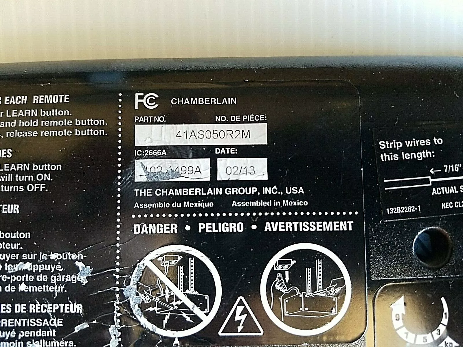 Chamberlain Liftmaster 41AS050R2M Circuit Board Purple Learn Button – BOARD ONLY