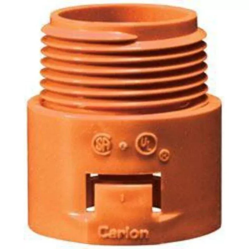 Connector, 1″, ENT, Threaded Male Adapter, Orange By Carlon A343F