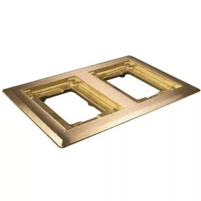 Cover Plate Flange, Square, 2-Gang, Brass By Wiremold 827B