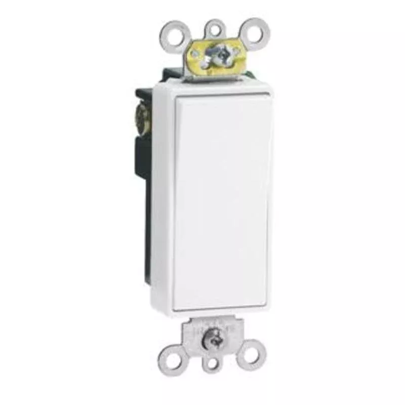 Decora Switch, 15A, 120/277V, 1-Pole, White, Back/Side Wired By Leviton 5691-2W