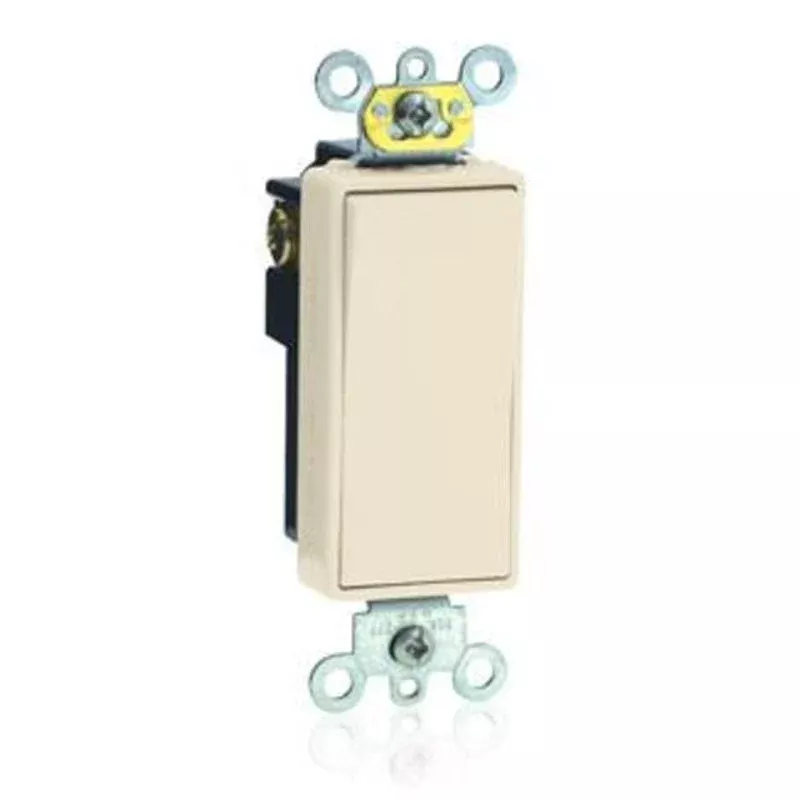 Decora Switch, 20A, 120/177V, 1-Pole, Ivory, Back/Side Wired By Leviton 5621-2I