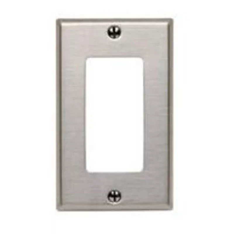 Decora Wallplate, 1-Gang, 302 Stainless Steel, Oversized By Leviton SO26